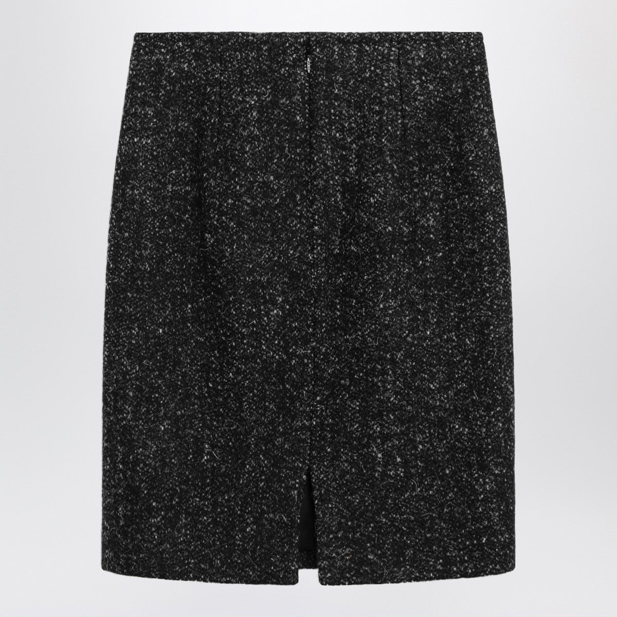The Row Black wool bouclé skirt