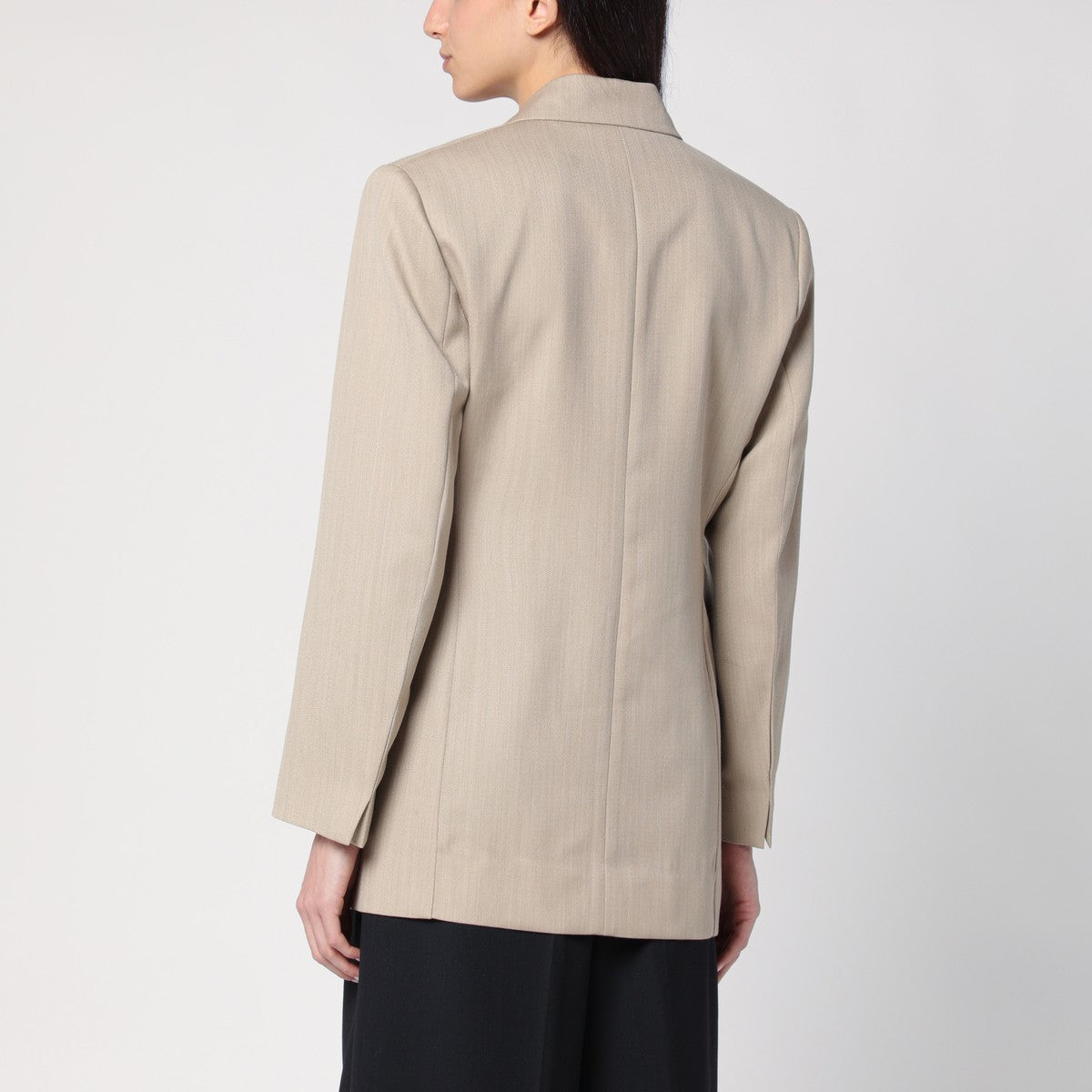 Victoria Beckham Beige wool jacket with belt