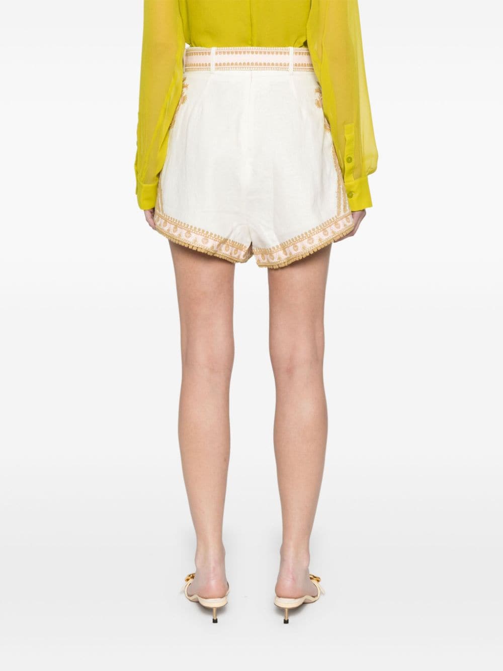 Zimmermann Waverly embroidered linen shorts