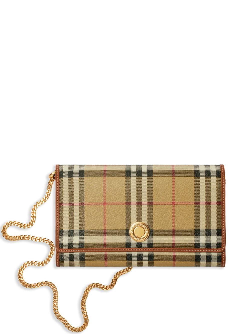 Burberry Check wallet with chain shoulder strap