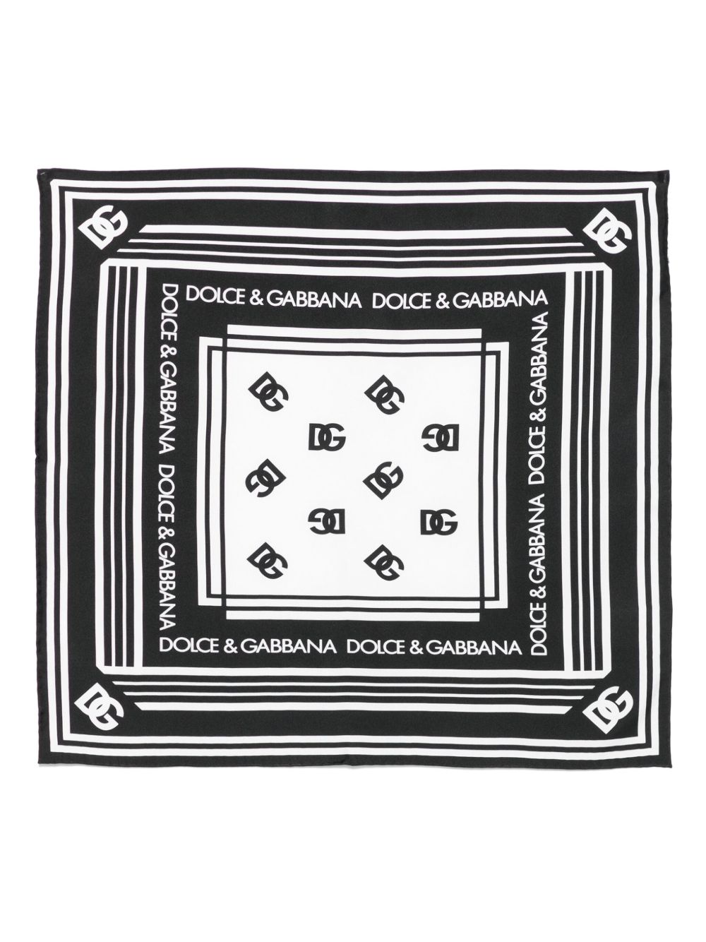 Dolce & Gabbana logo-pattern silk scarf
