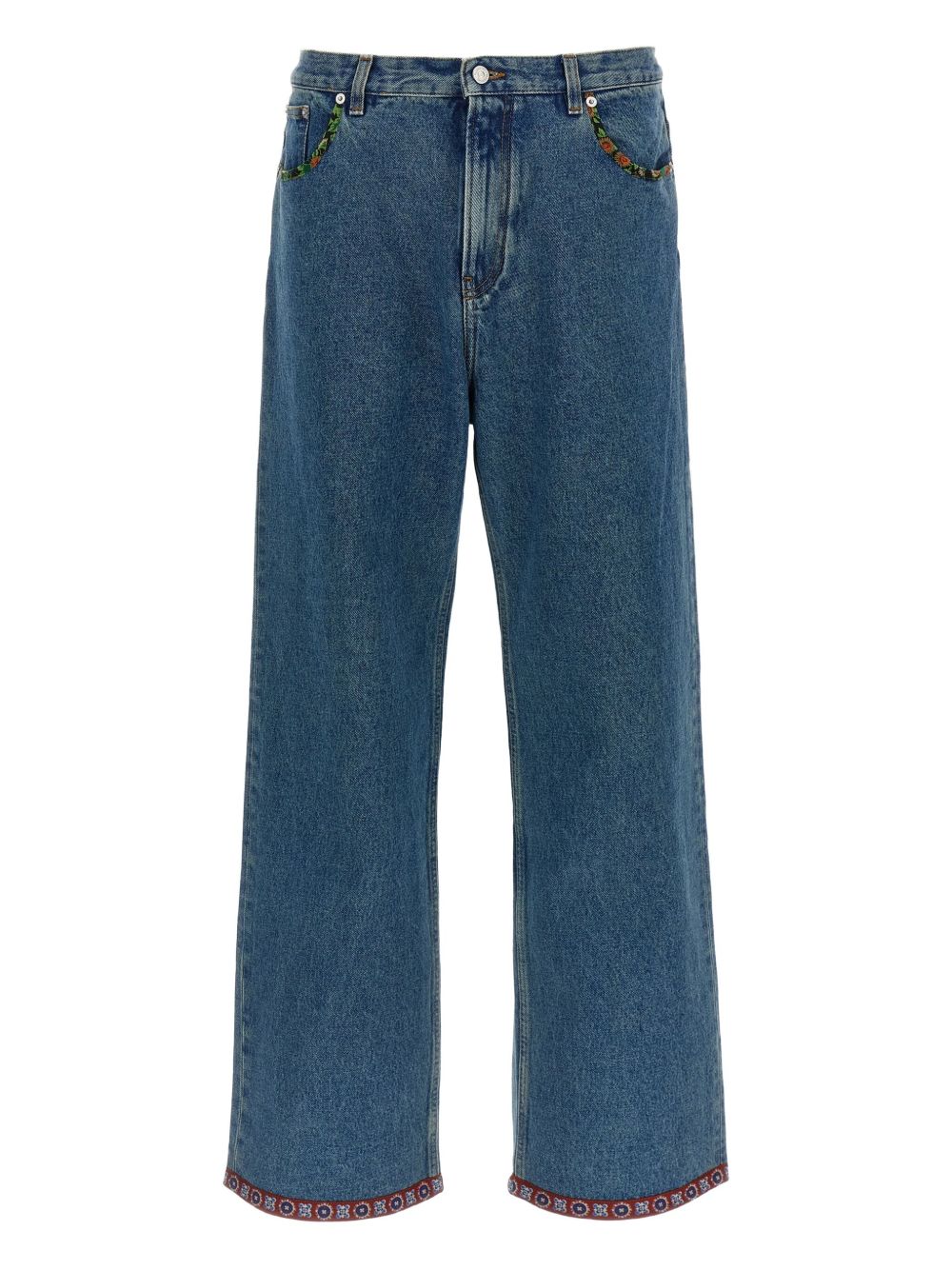 Valentino Floral-insert jeans