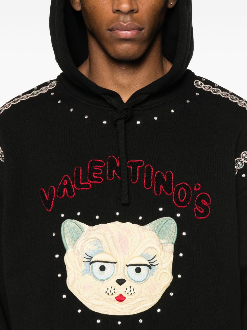 Valentino Cat-embroidered hoodie