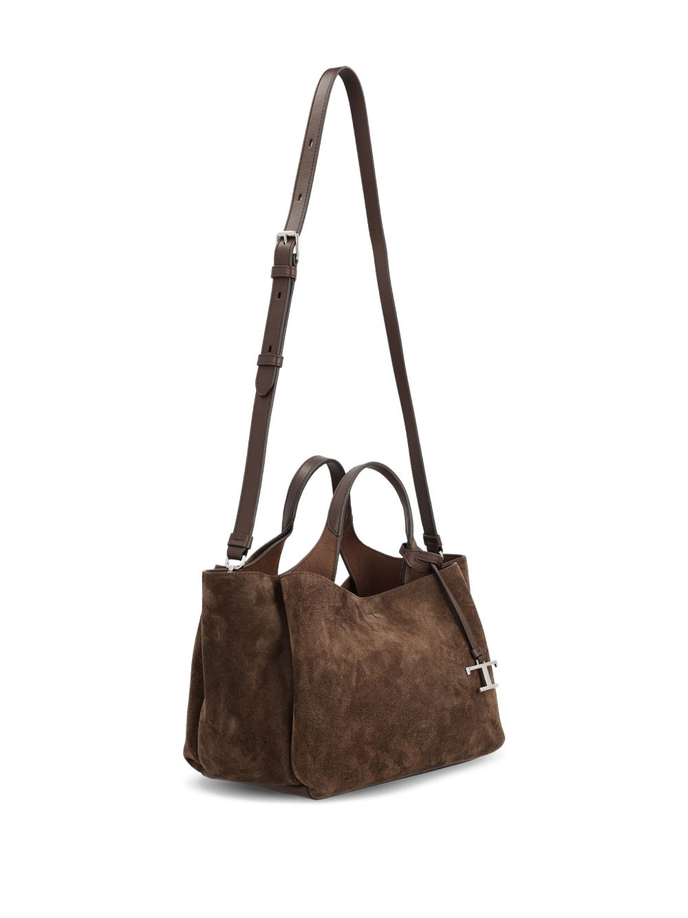 Tod's Medium Suede Tote Bag with Logo
