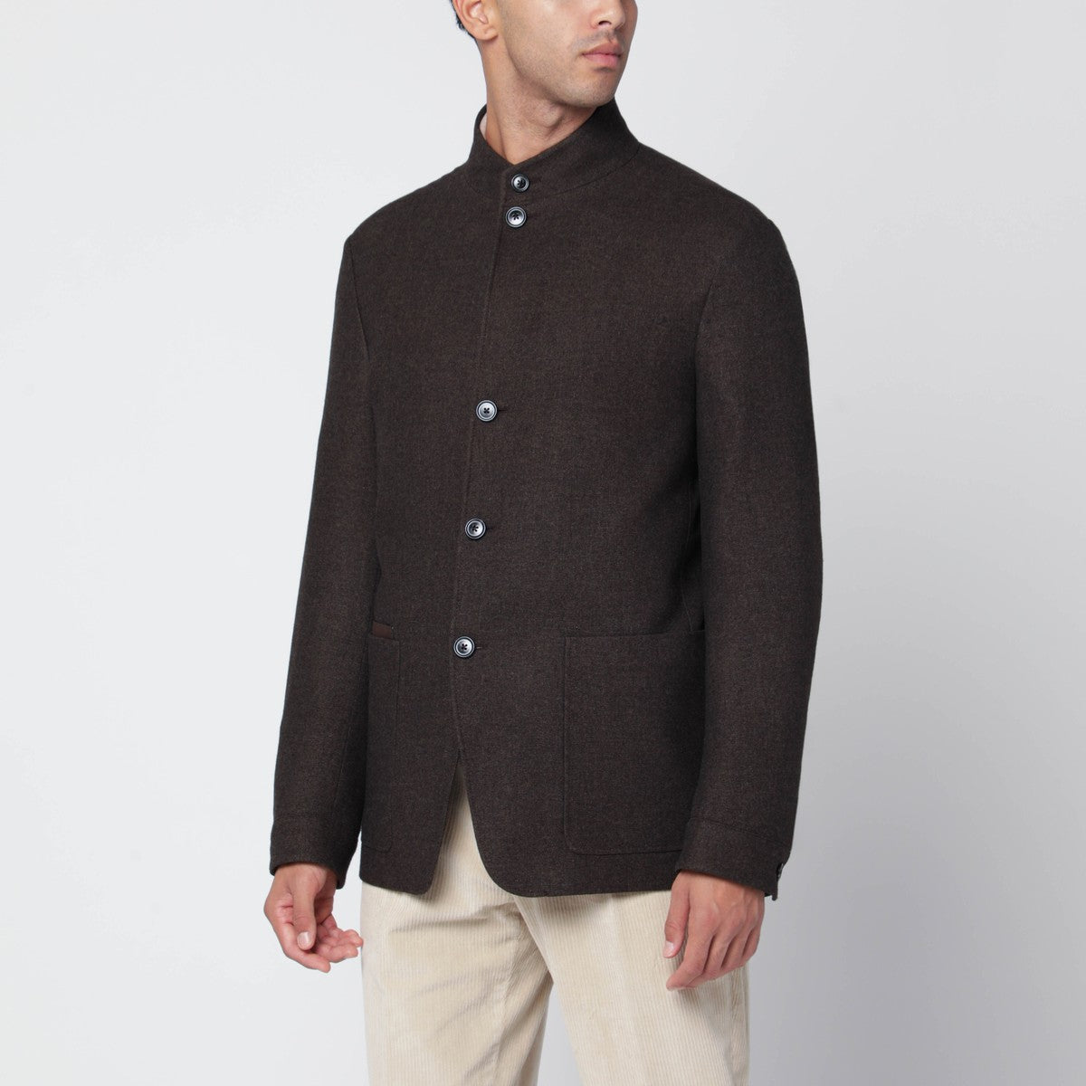 ZEGNA Brown wool and silk jacket