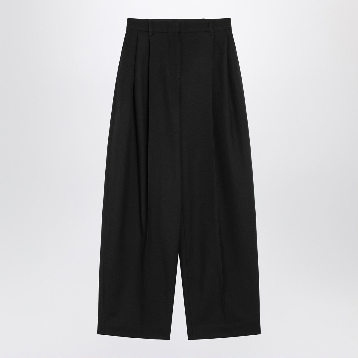 JACQUEMUS Black wide pleated trousers