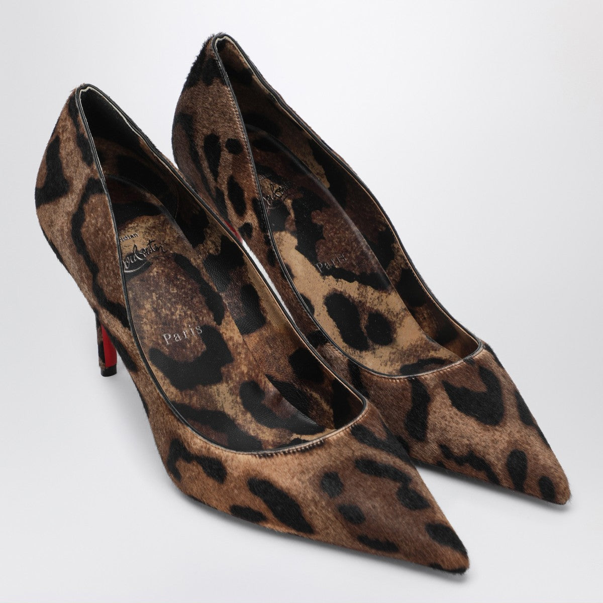 Christian Louboutin Miss Z pony skin pumps with leopard print