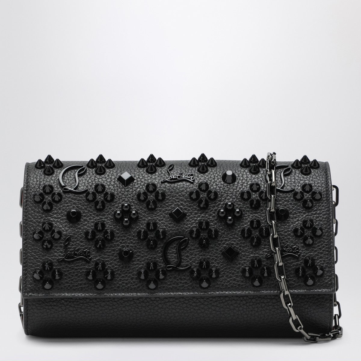 Christian Louboutin Black Clutch Paloma in calfleather and spikes Loubinthesky