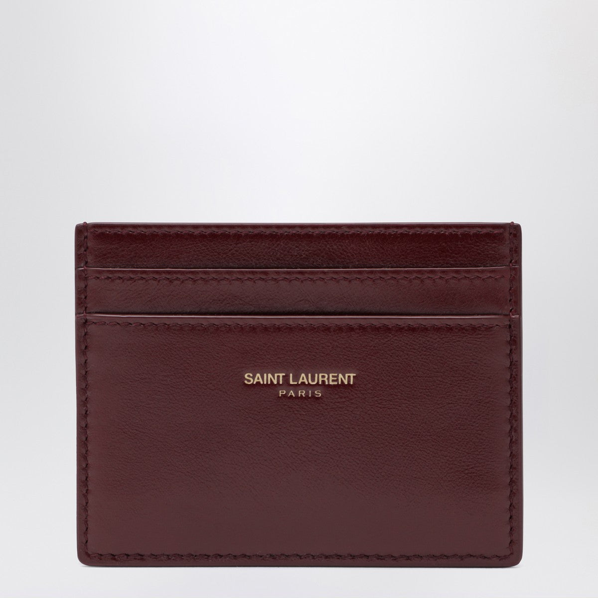 Saint Laurent Dark ruby leather credit card holder