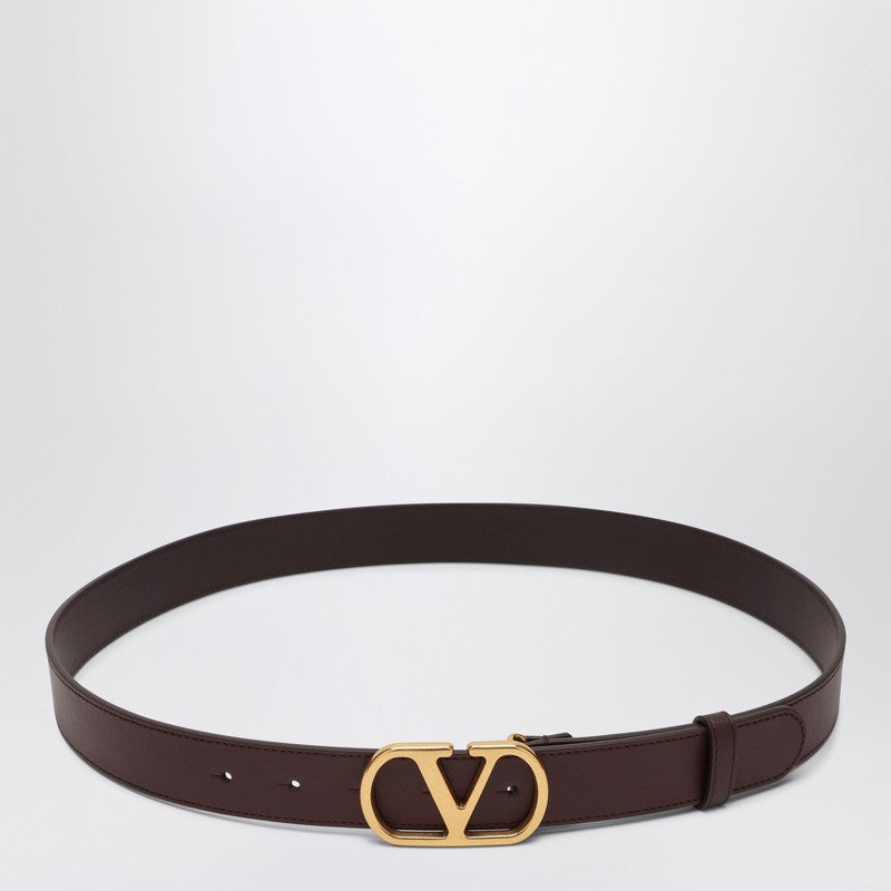 Valentino Garavani Vlogo Signature dark brown belt