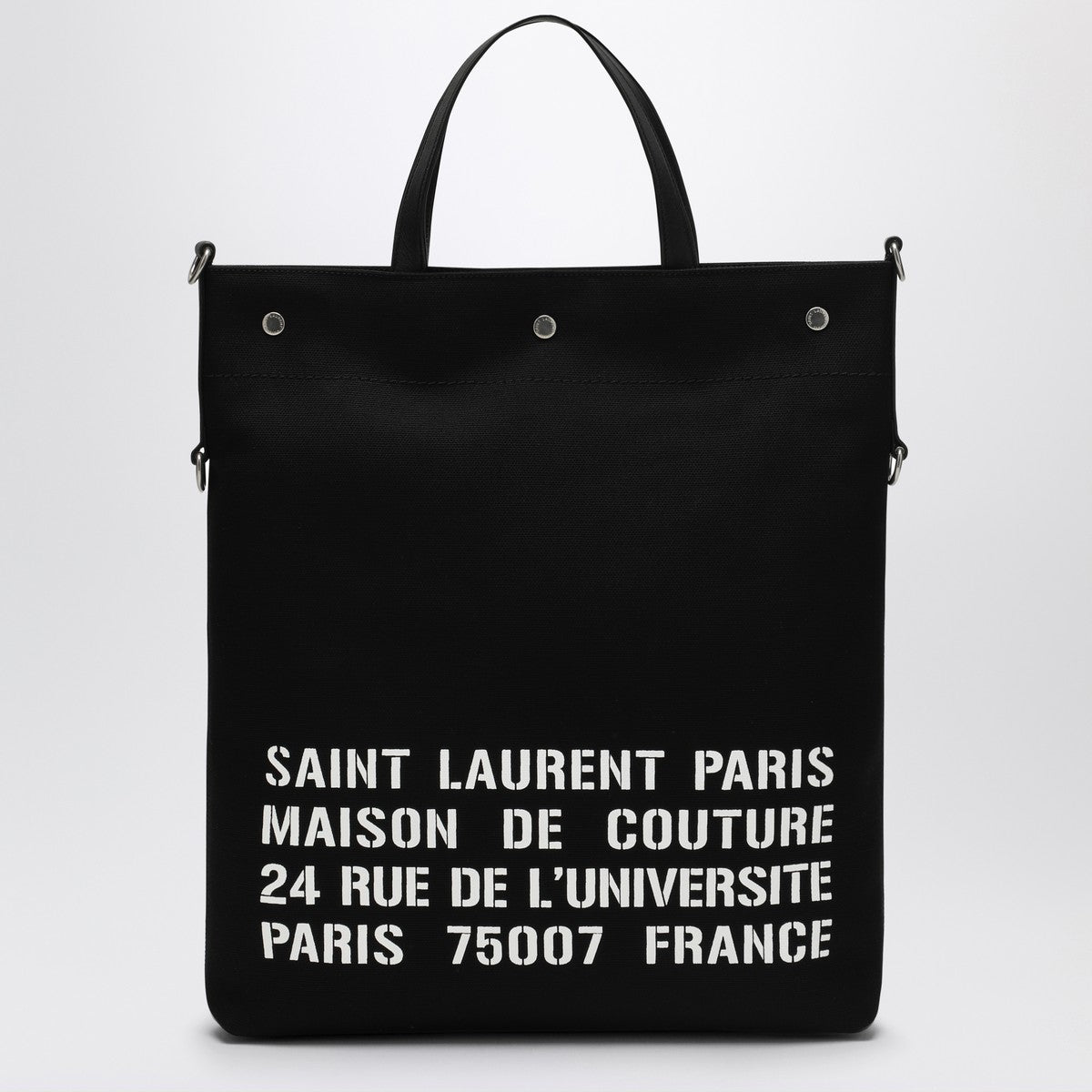 Saint Laurent North/South tote bag in black canvas