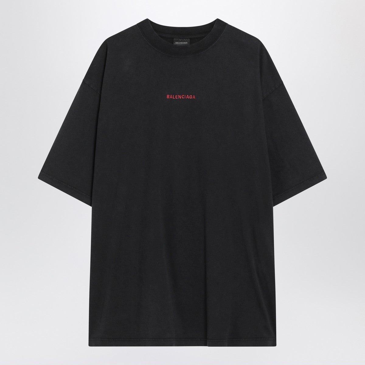 Faded black Balenciaga Back Medium Fit T-shirt