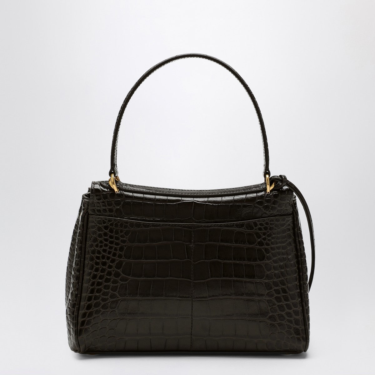 Balenciaga Small Rodeo bag in brown crocodile-effect leather