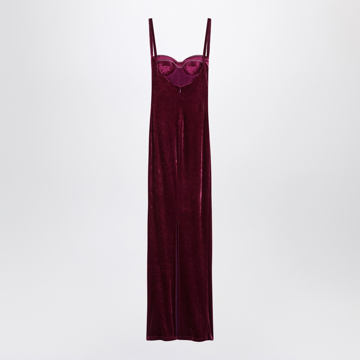 Balenciaga Long plum-colored velvet dress