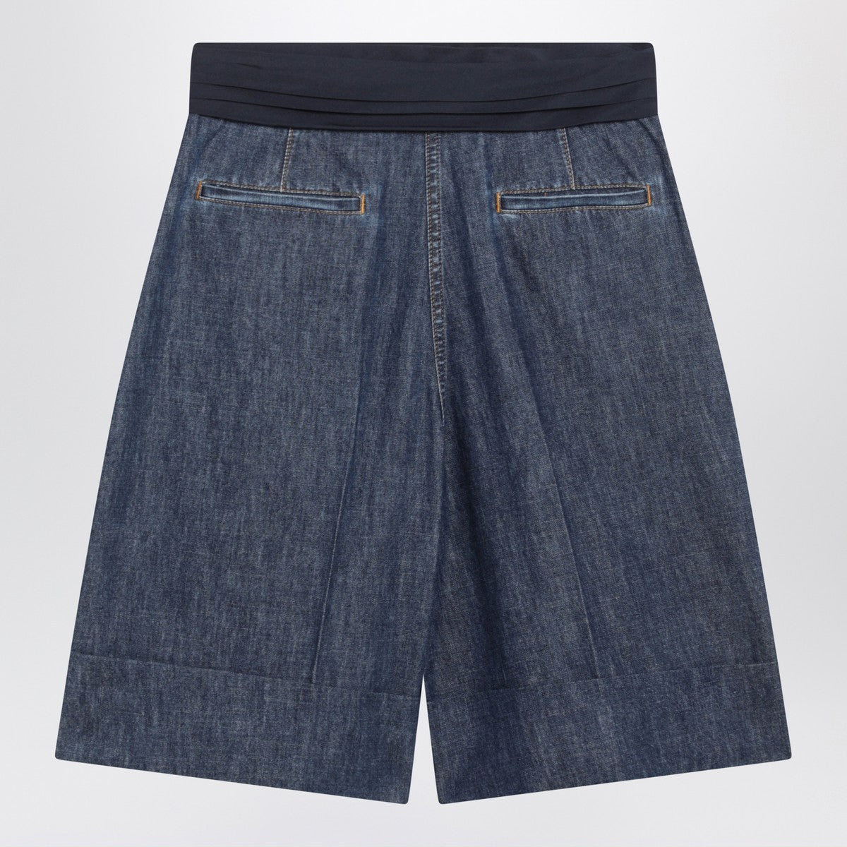 Valentino Denim bermuda shorts with oversized bow