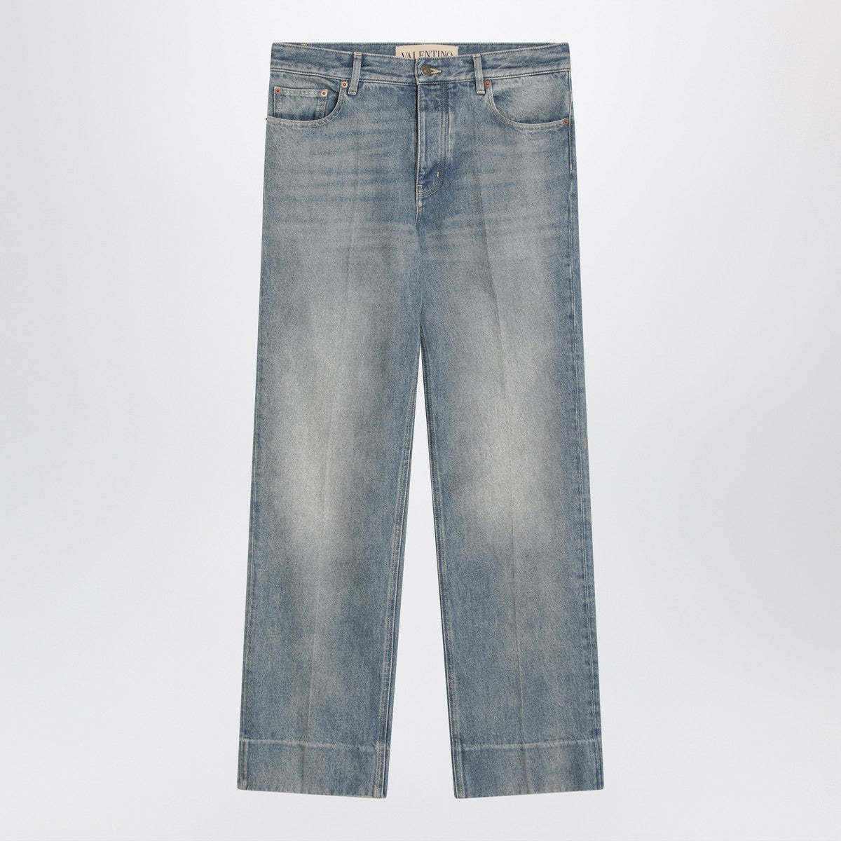 Valentino Medium blue washed-effect jeans