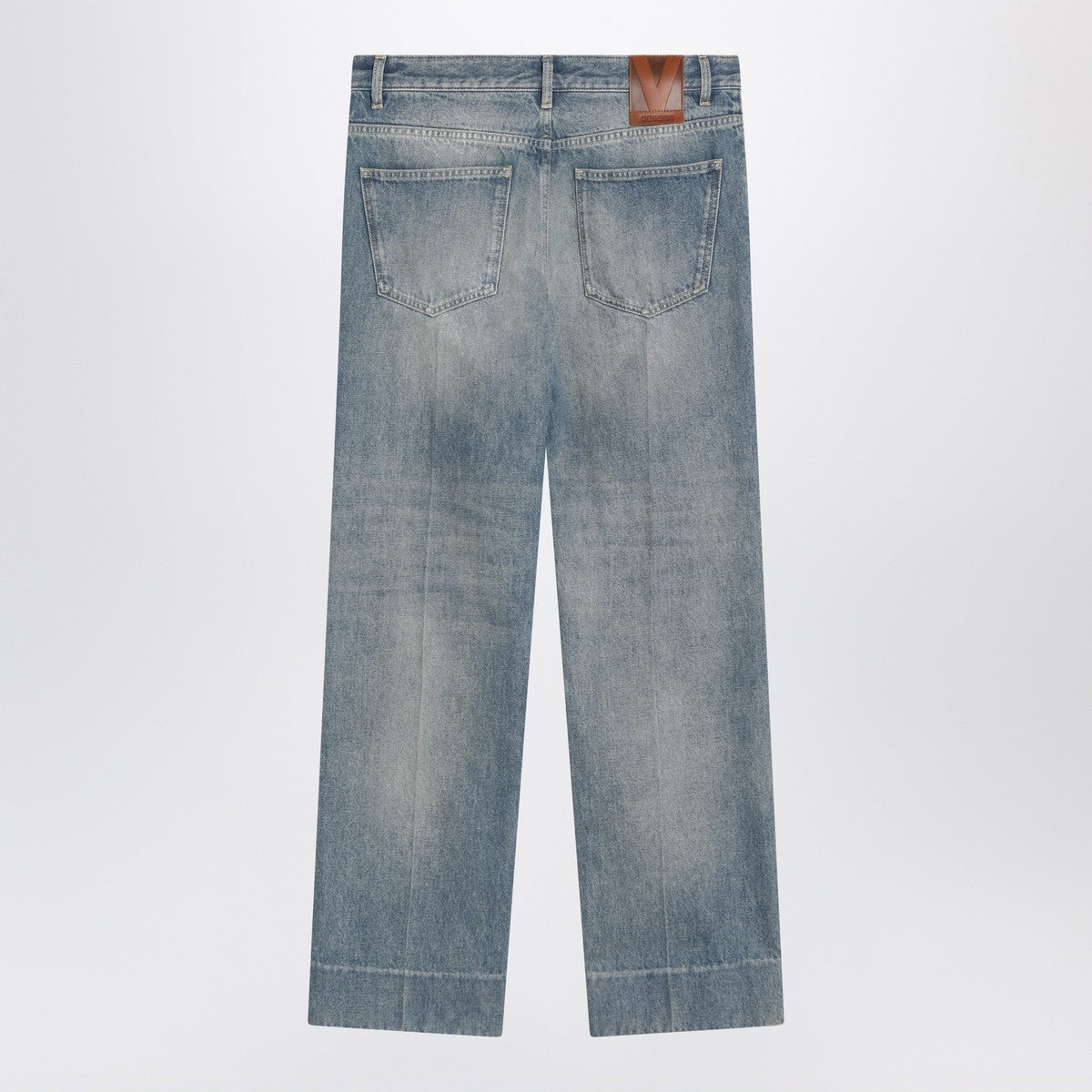 Valentino Medium blue washed-effect jeans