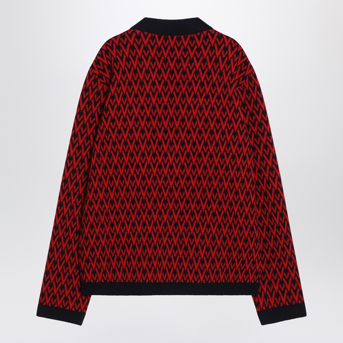 Valentino Jacquard patterned cardigan Toute la V red/navy blue