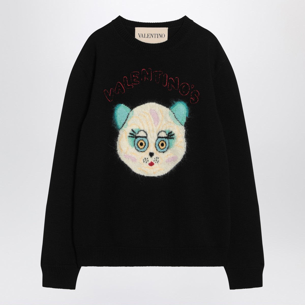 Valentino Black sweater with Le Chat de la Maison patch