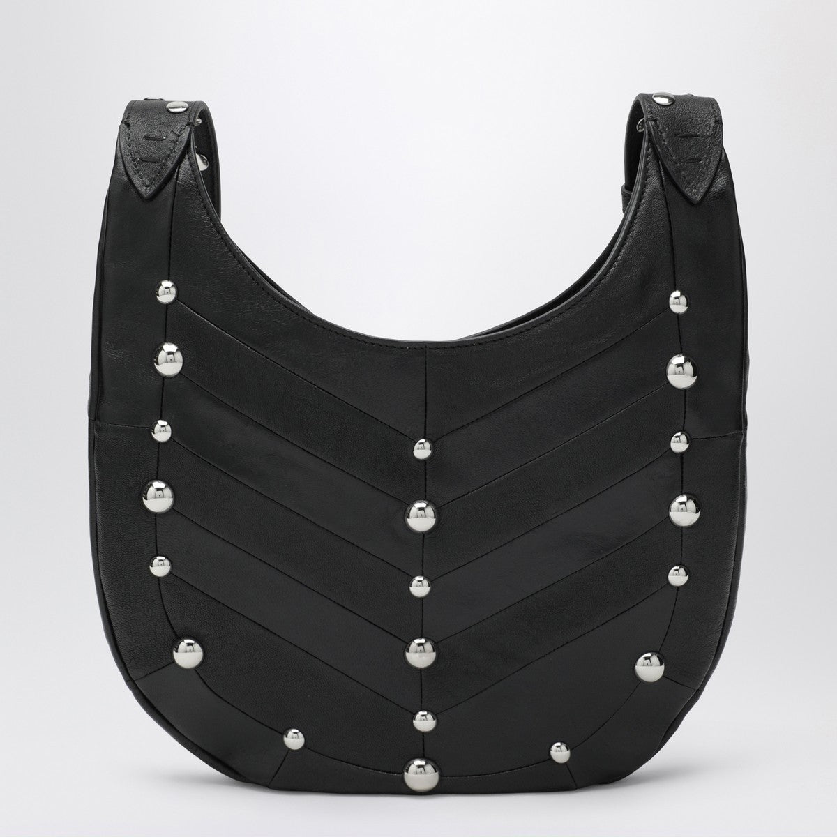Valentino Garavani Small Hoboho bag with black chevron pattern and studs