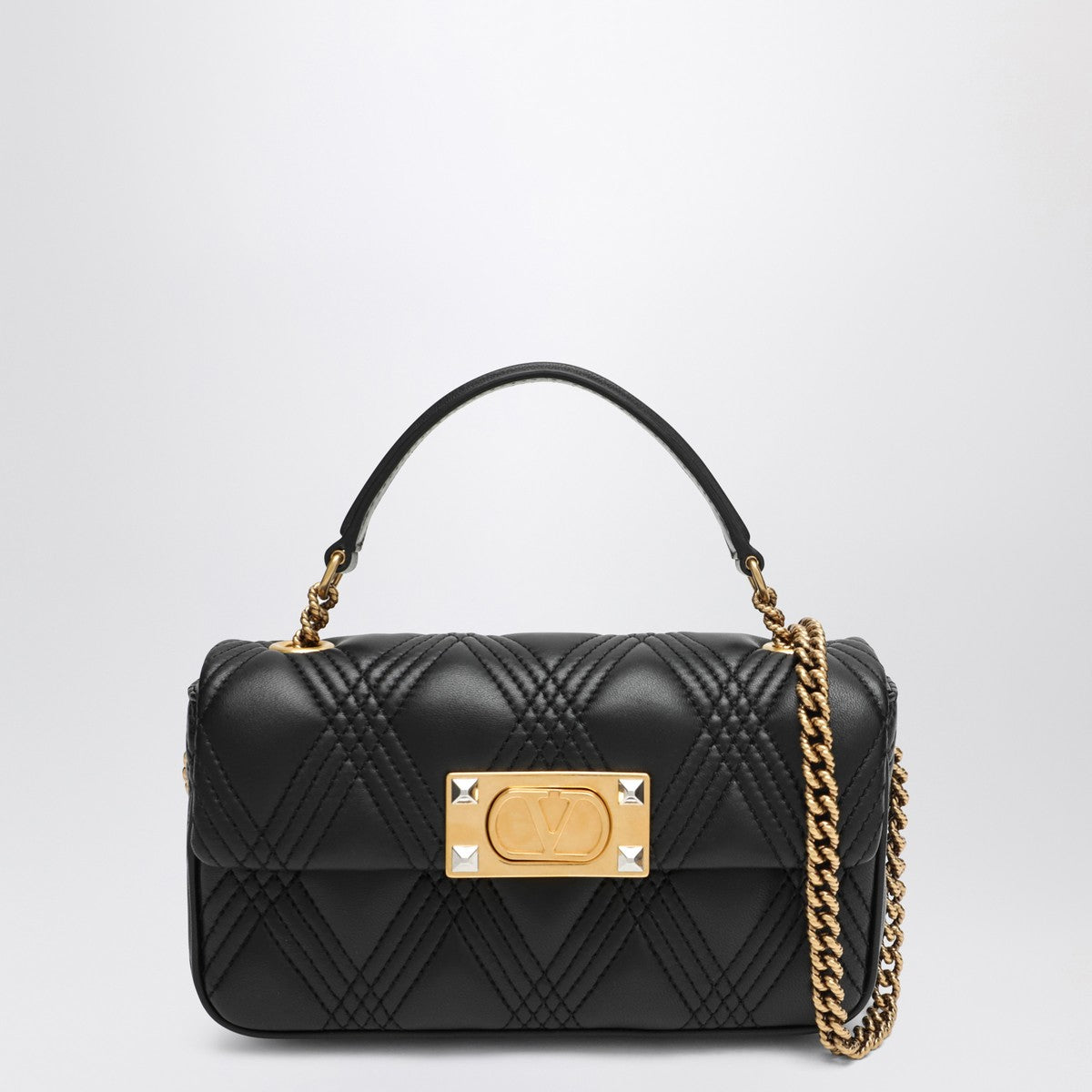 Valentino Garavani Small shoulder bag Quiltie 67 black