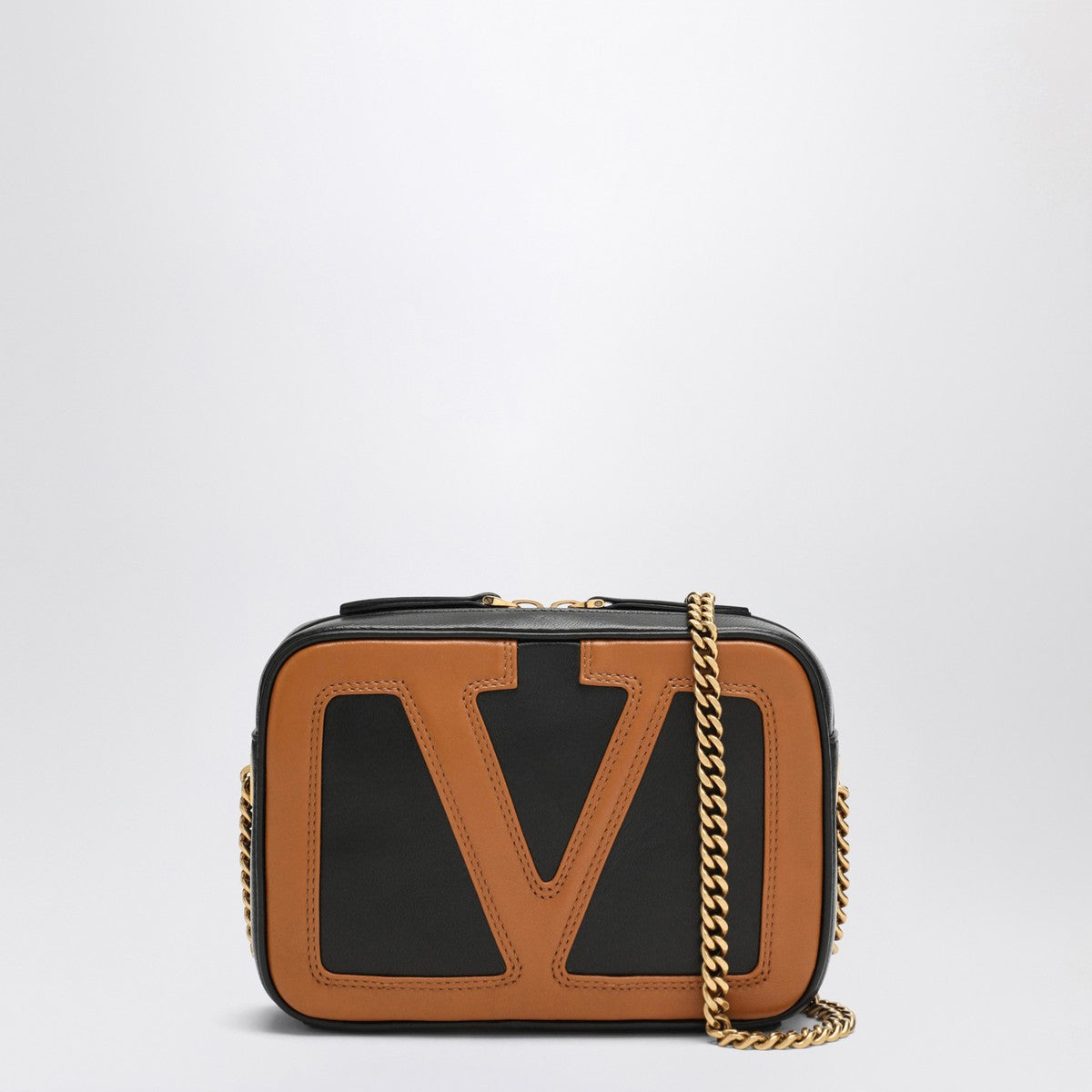 Valentino Garavani Viva Superstar chain belt bag black/spice