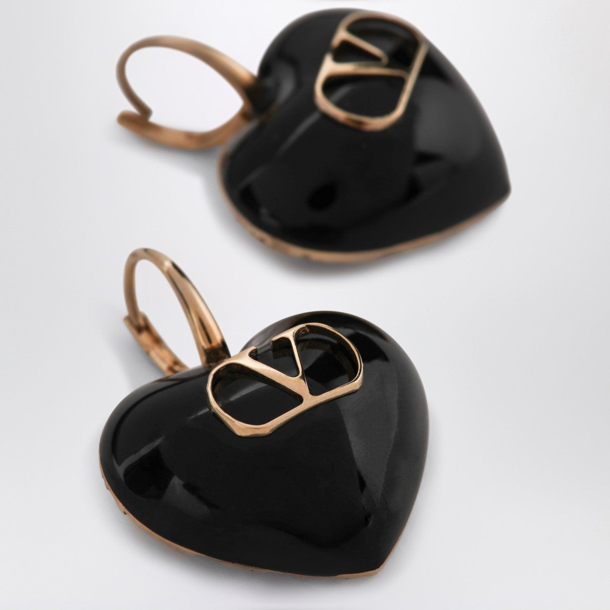 Valentino Garavani Black Coeur Royal earrings