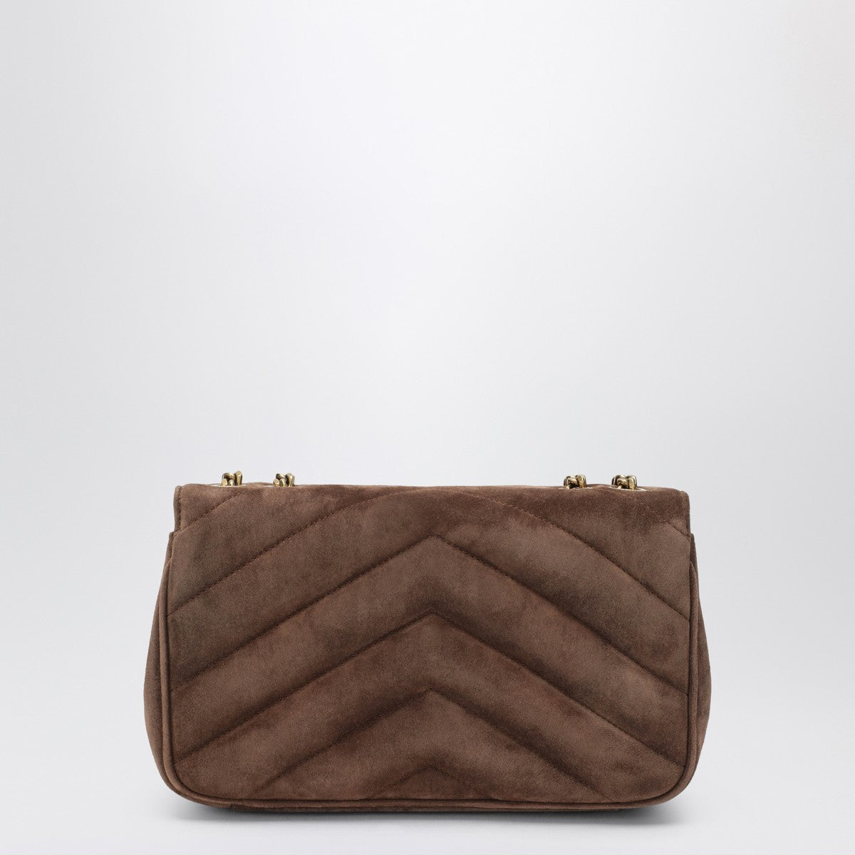 Saint Laurent Small LouLou bag in brown quilted suede