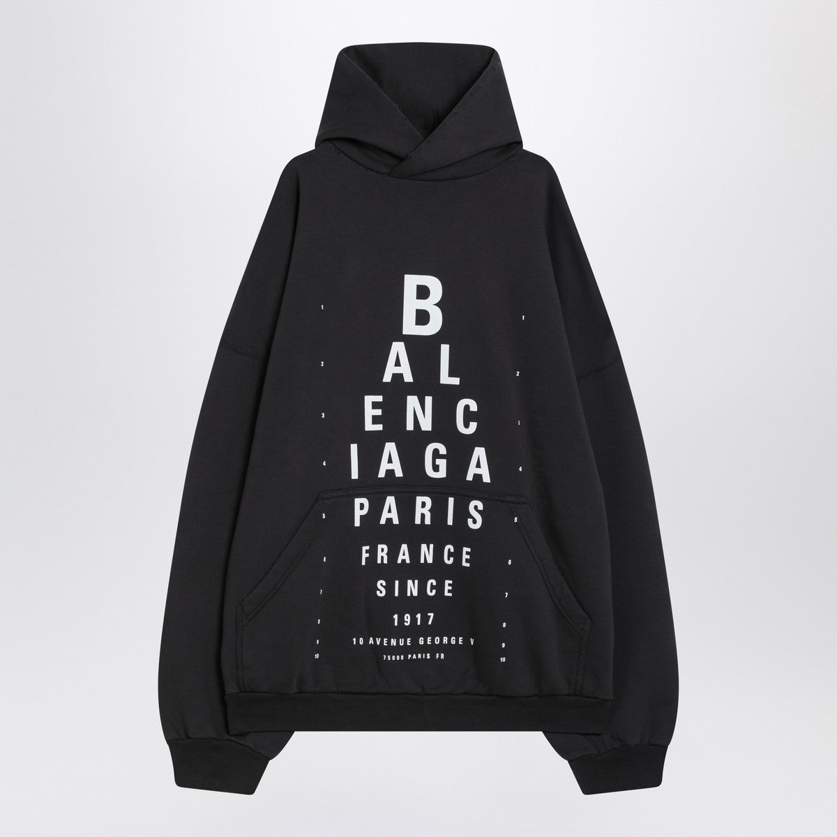 Balenciaga Optical black washed oversized hoodie