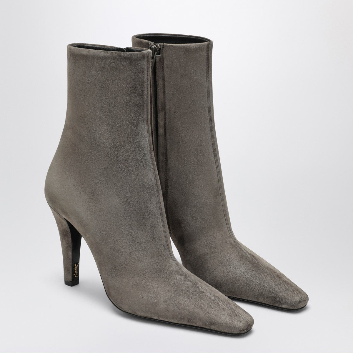Saint Laurent Grey Jill suede ankle boots
