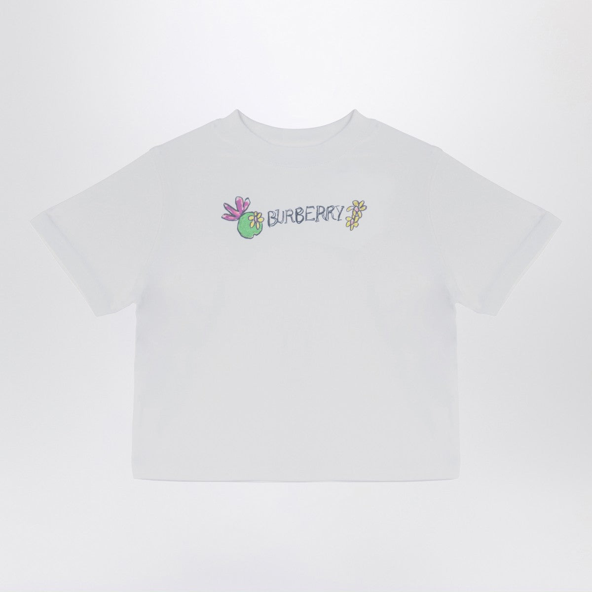 Burberry White crew-neck T-shirt with logo