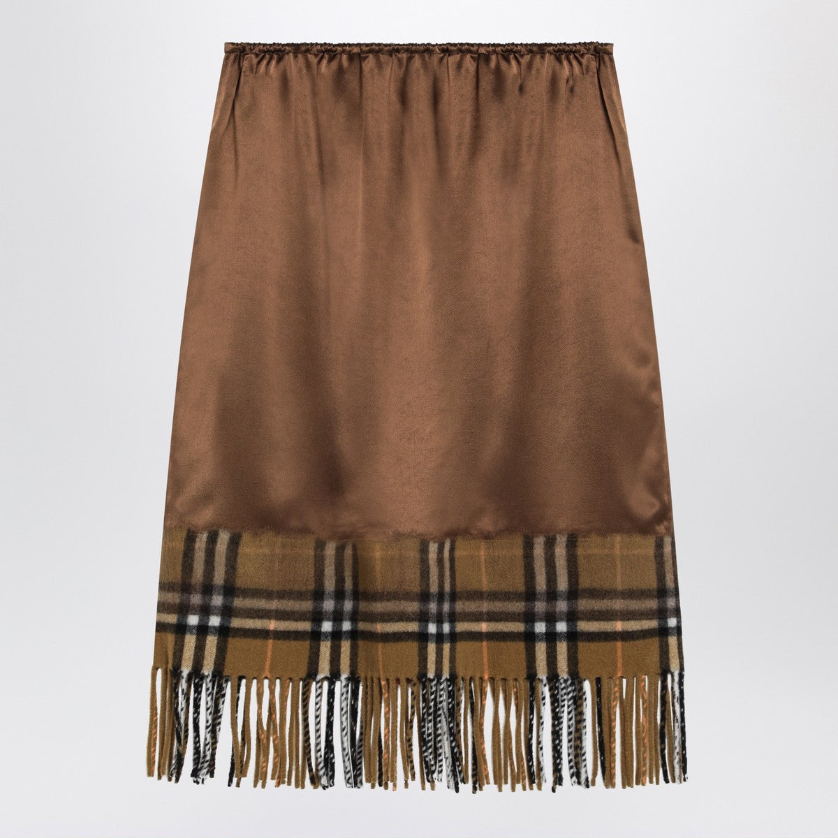 Burberry Satin skirt with Check panel