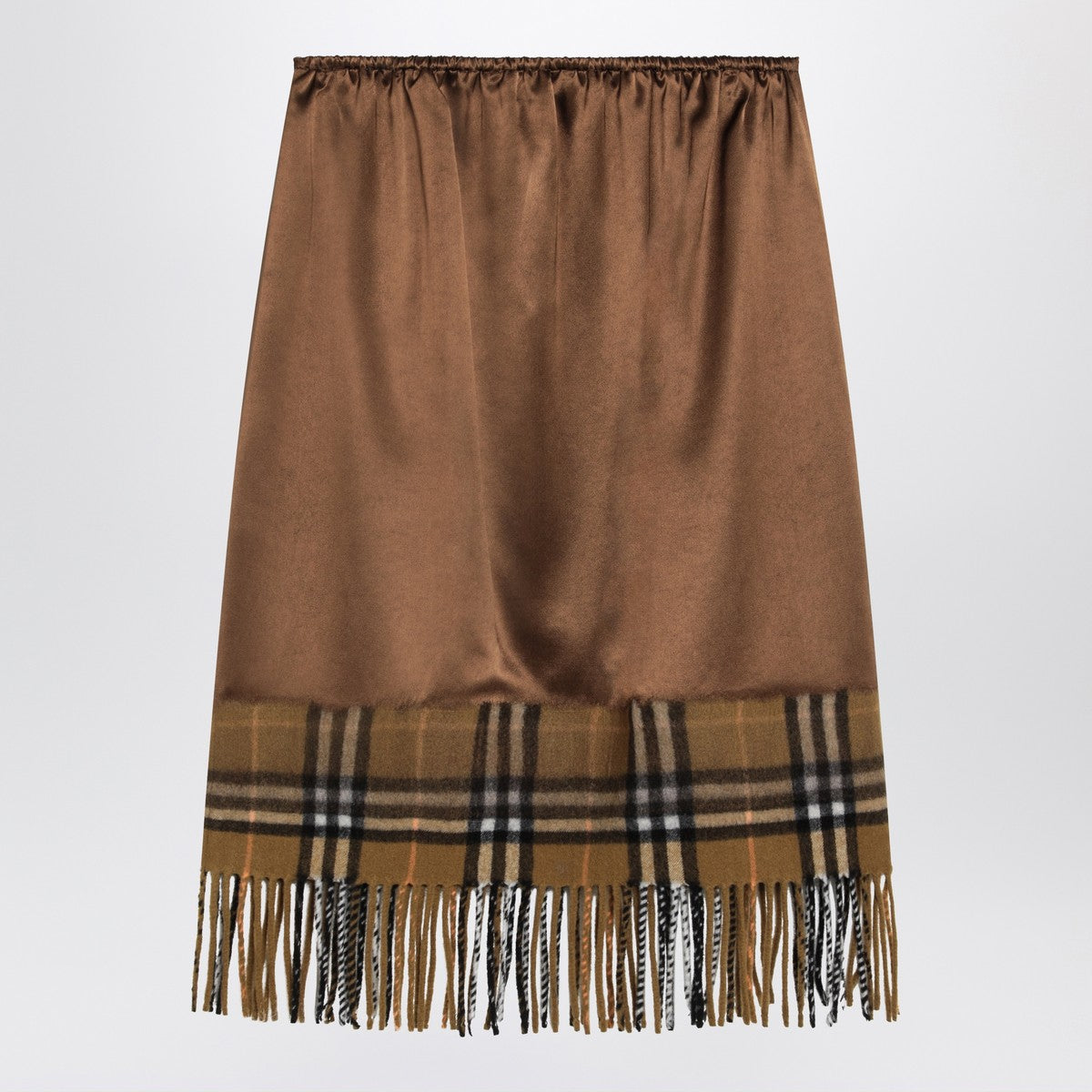 Burberry Satin skirt with Check panel