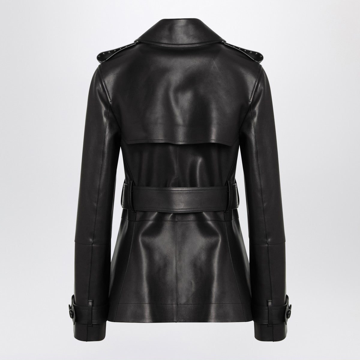 Burberry Short black leather jacket with studs