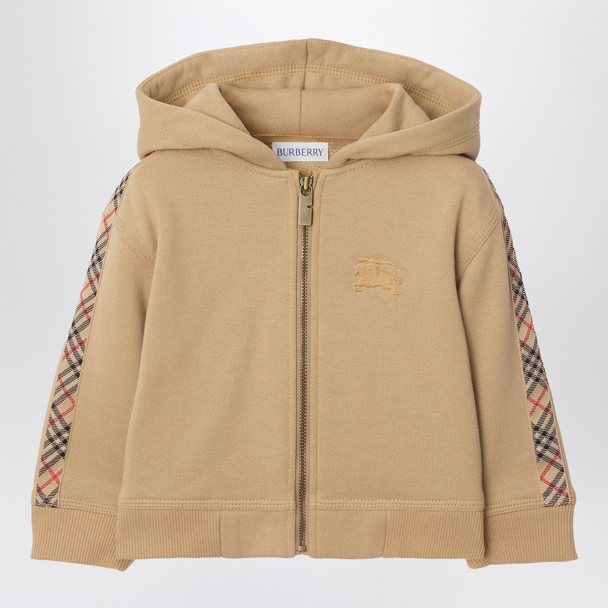 Burberry Beige cotton terry zip sweatshirt
