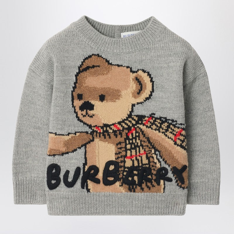 Burberry Grey jumper in wool with Thomas bear and friends