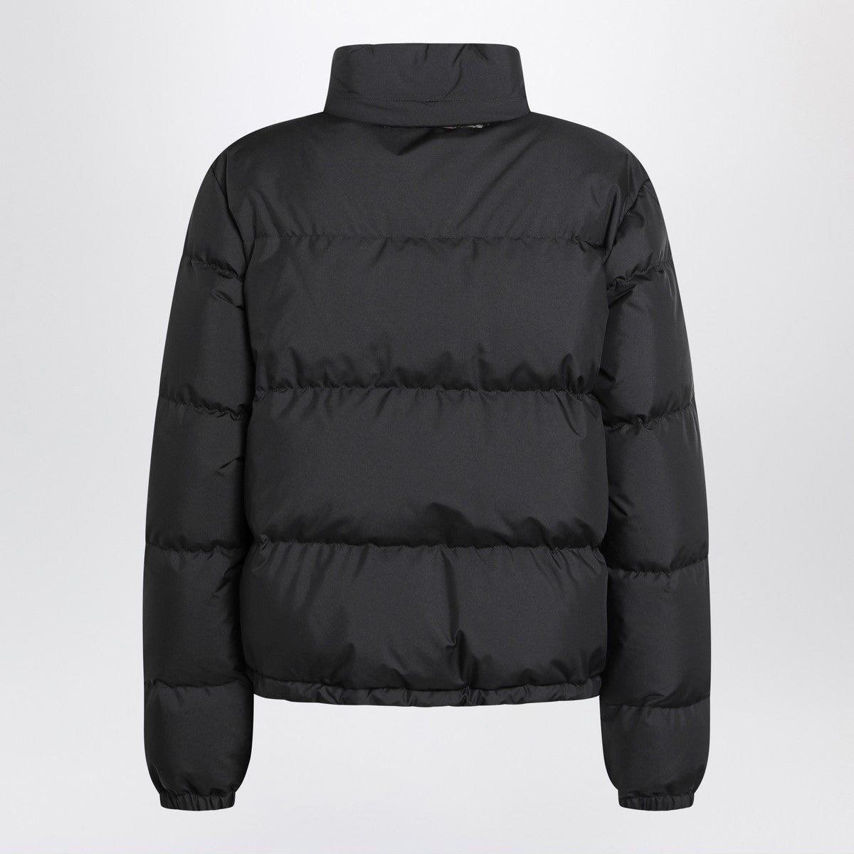Burberry Black zip-up puffer jacket with Check detail