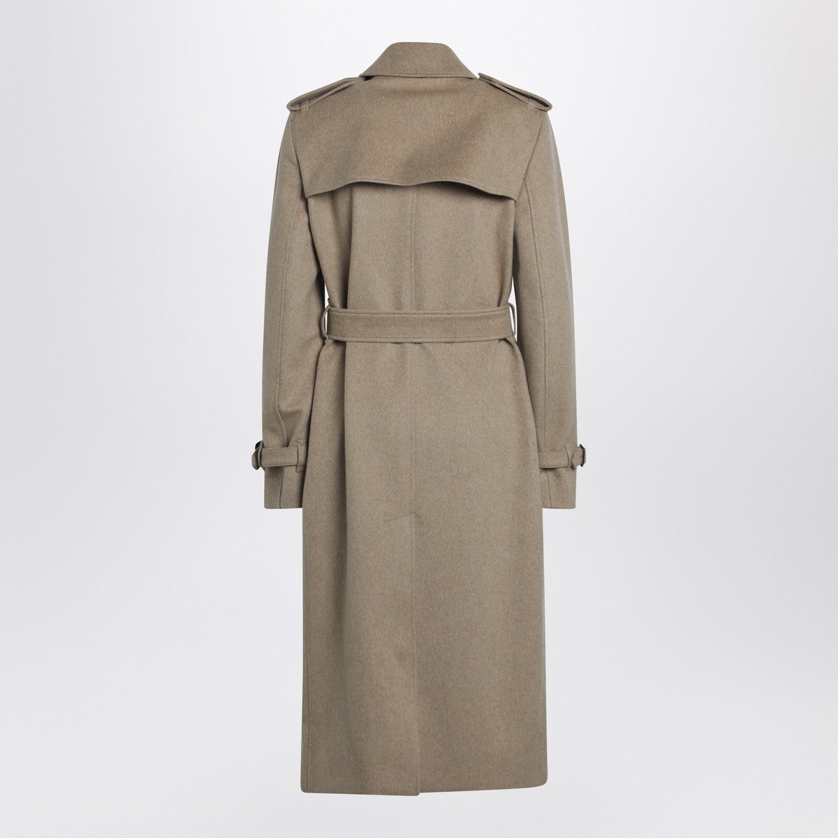 Burberry Beige mélange double-breasted cashmere coat