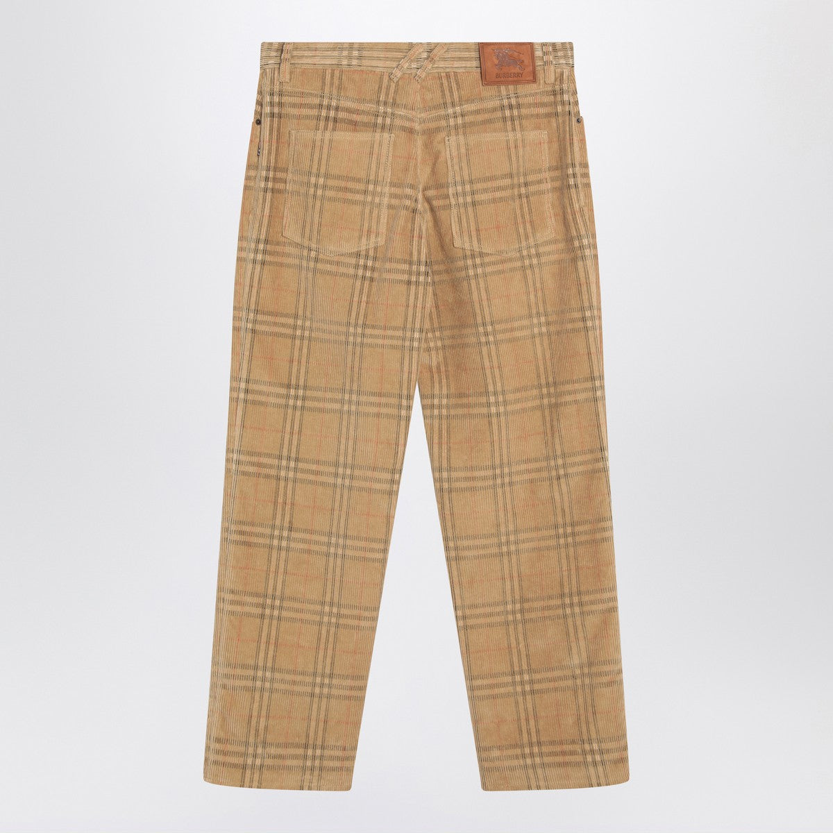 Burberry Sand-coloured check corduroy trousers