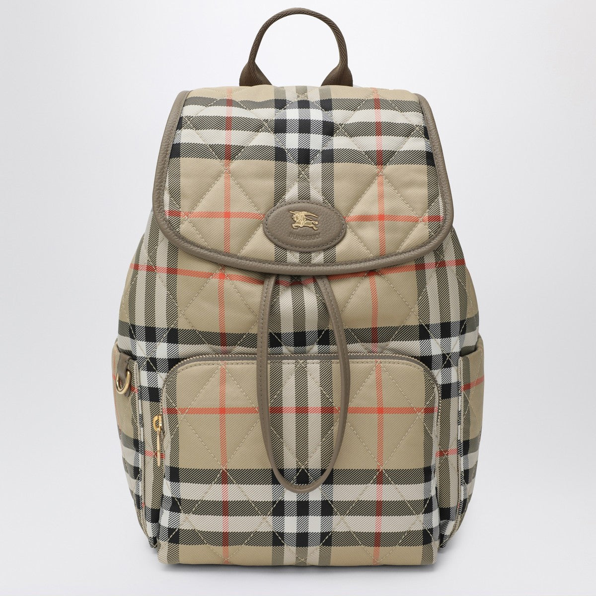 Burberry Beige Check Horseshoe backpack