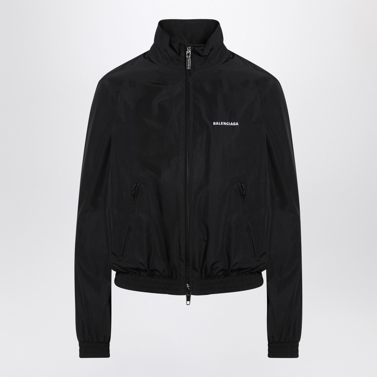 Balenciaga Black bomber jacket with zip and logo