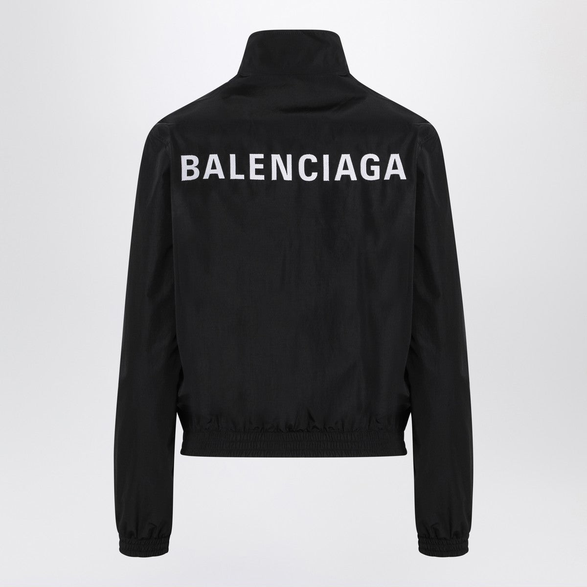 Balenciaga Black bomber jacket with zip and logo