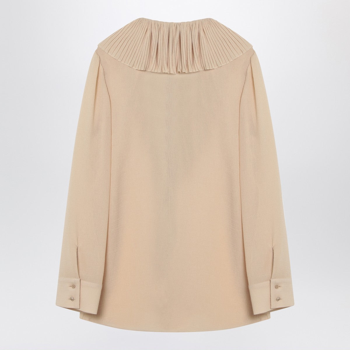 Saint Laurent Beige ruffled blouse in silk