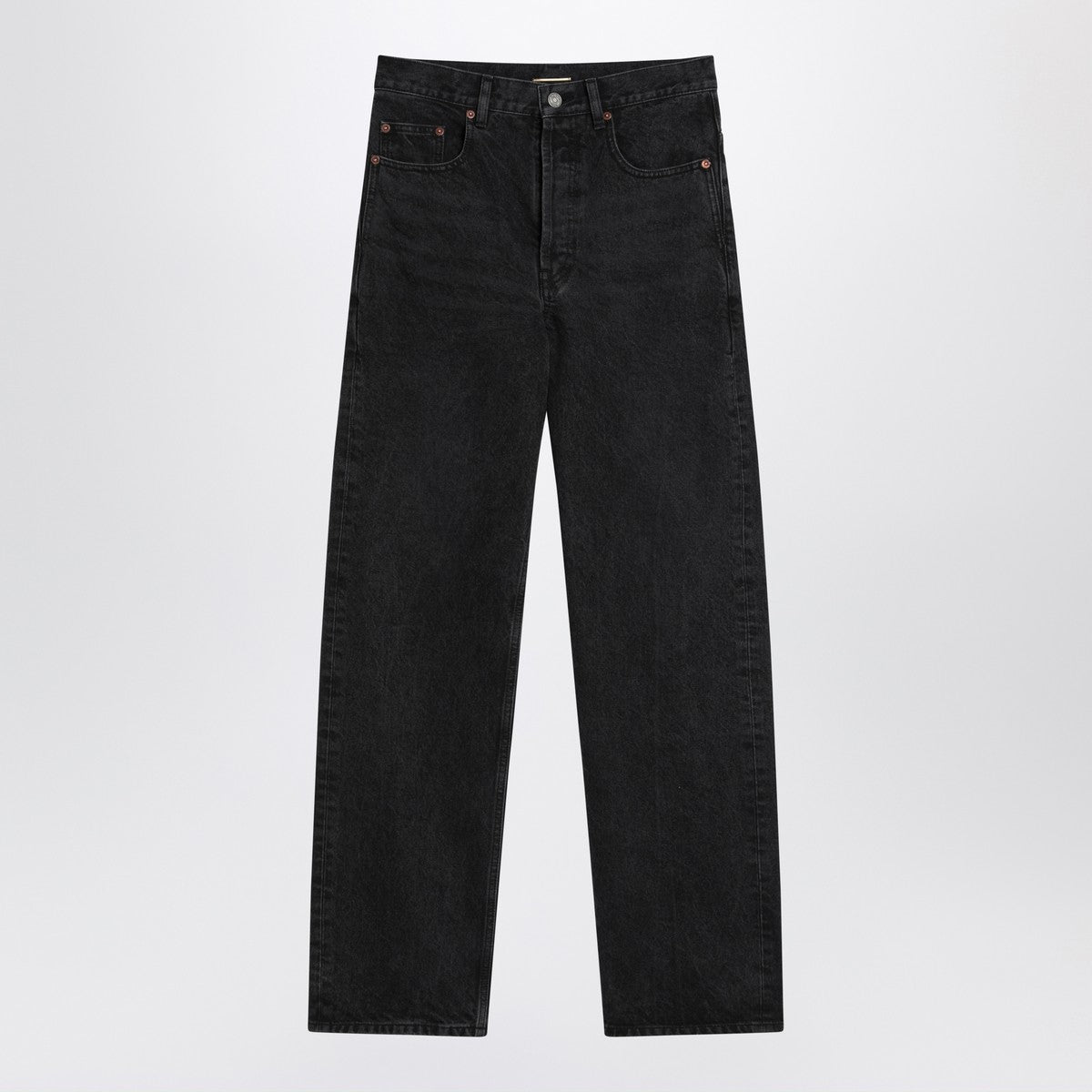 Saint Laurent Black Carrot-Fit jeans with a washed effect