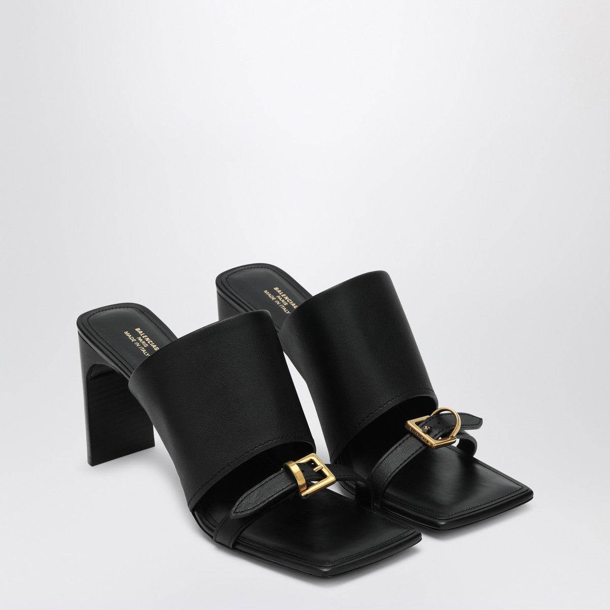 Balenciaga Black leather Bel Air sandals