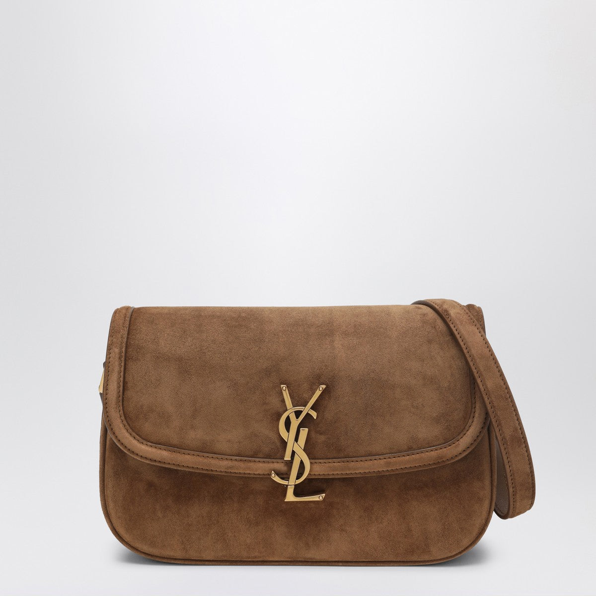 Saint Laurent Borsa Solferino medium in suede Caramel Cognac
