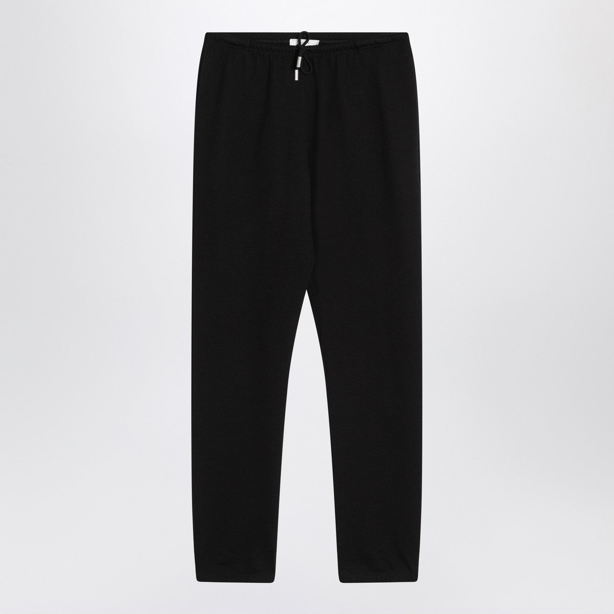The Row Teo black cotton and cashmere trousers