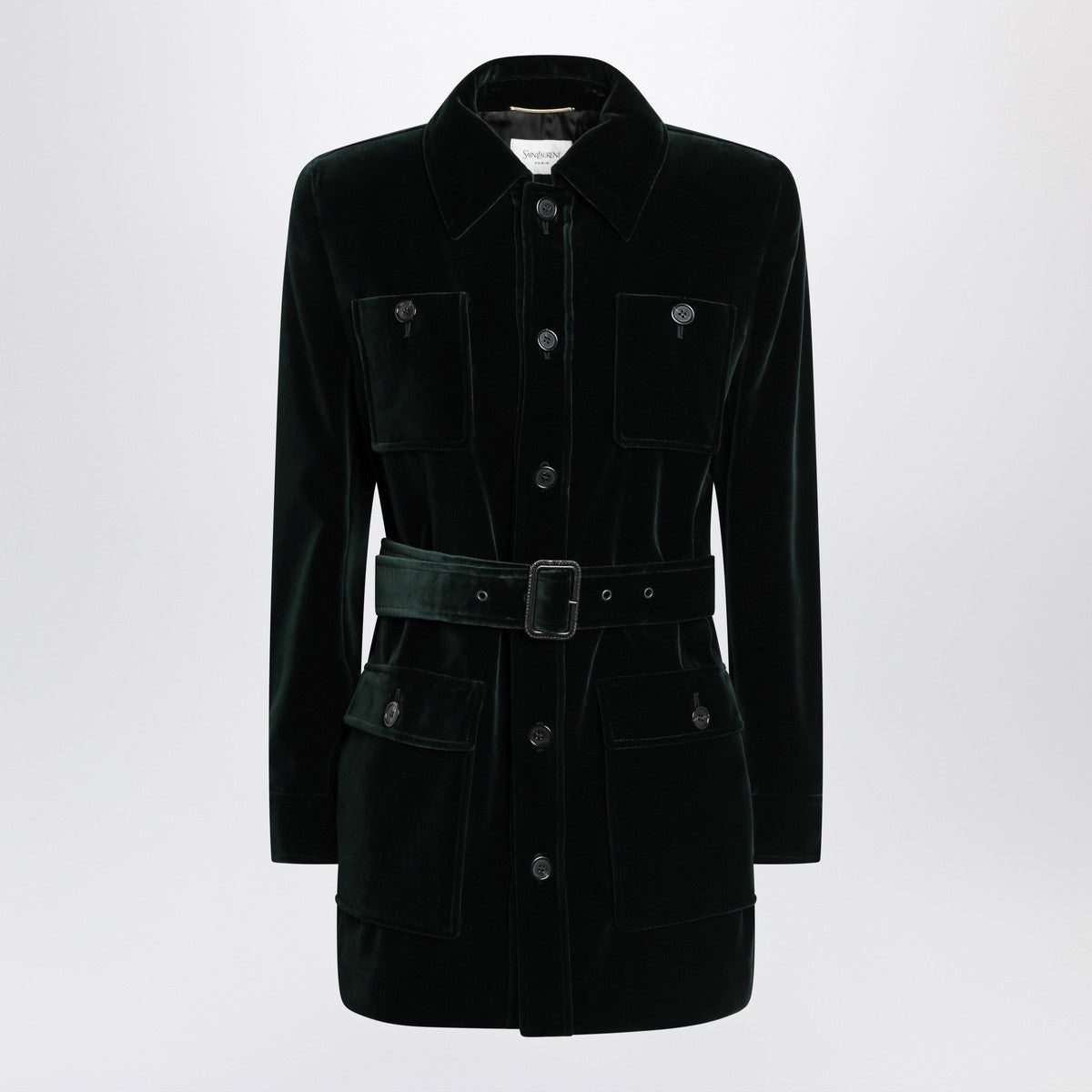 Saint Laurent Green velvet safari-style jacket