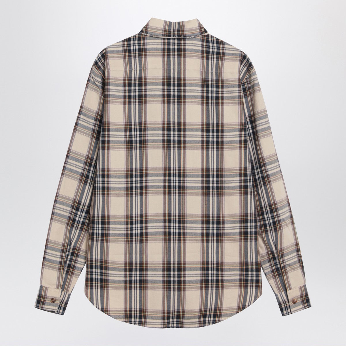 Saint Laurent Cassandre lavallière shirt in tartan cotton