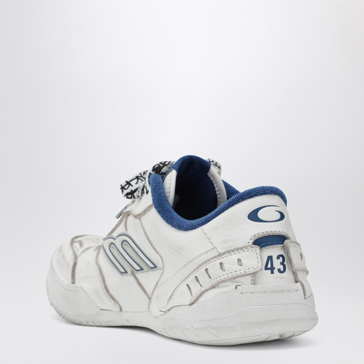 Balenciaga Hamptons Worn-Out Sneakers in White and Blue